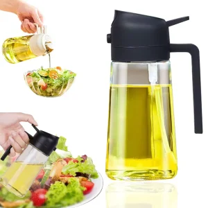 470ml Kitchen Glass Olive Oil Spray Bottle for BBQ Air Fryer Salad Steak and Cooking