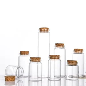 47mm Diameter Borosilicate Tube Bottles 50ml 60ml 90ml 100ml 120ml 150ml 200ml 240ml 260ml with Cork