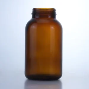 480ml Amber Glass Pill Bottle with Screw Neck for Pharmaceutical and Health Supplement Packaging