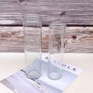 495ml 440ml Empty Cylindrical Glass Candle Container and 7-Day Candle Holder for Wax Making