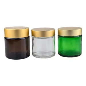 4oz 120ml 120cc Frosted Clear Amber Empty Face Cream Container Glass Cosmetic Jar With Lids