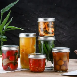 4oz 200m 80z 100z 120z 160z 620m720ml Wide Mouth Canning Food Glass MasonJar With Metal Screw Lid
