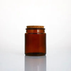 4oz 80ml Reusable Empty Glass Candle Jar with Cork Lid Green Clear Vessel for Candles Minimum Order 100pcs