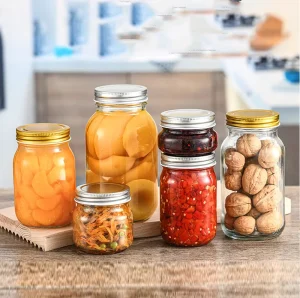 4oz 8oz 12oz 16oz 32oz Glass Canning Jar With Regular Split-Type Lid and Wide Mouth