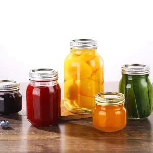 4oz 8oz 12oz 16oz Wide Mouth Glass Mason Jar with Lid, Freezer and Dishwasher Safe, for Canning, Fermenting, and Pickling