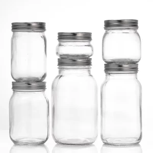 4oz 8oz 16oz 32oz Storage Bottle Mason Glass Jar With Metal Screw Cap