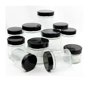 4oz 8oz 16oz Clear Wide Mouth Glass Mason Jar for Canning and Food Storage With Metal Silicone Sealing Lid