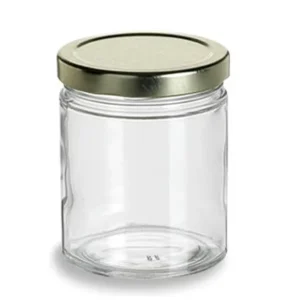 4oz 8oz 9oz 16oz Wide Mouth Clear Amber Straight Side Round Glass Jar with Black Lids