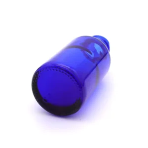 4oz Blue Boston Round Glass Bottle with Soda-Lime Glass