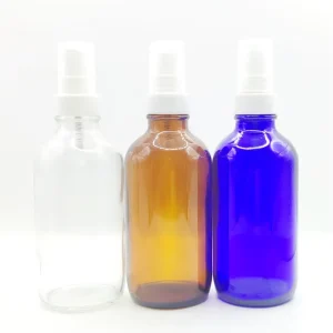 4oz Boston Round Glass Bottle in Amber, Blue, Green, or Transparent with Glass Dropper