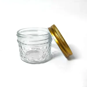 4oz Glass Honey, Nuts and Jam Storage Jar with Airtight Metal Lid