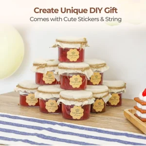 4oz Regular-Mouth Mini Glass Mason Jars with Clip-On Lids for Jam, Honey, and Candles