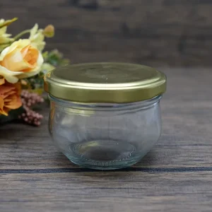 50 75 and 100 ml Small sized Wide mouthed Round Empty Glass Mason Jars with Metal LIDS for Food Containers