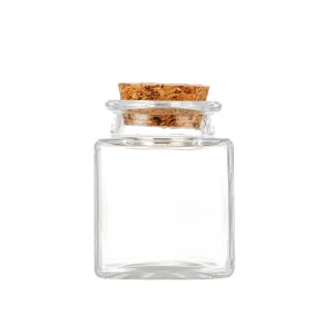50 mL Mini Square Glass Seasoning Jar Transparent Food-Grade Container for Kitchen Storage