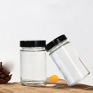 50 ml 500 ml Food-Grade Clear Glass Storage Jars with Plastic Lids for Tea, Grain, Nuts, Honey, Spices, and Candy