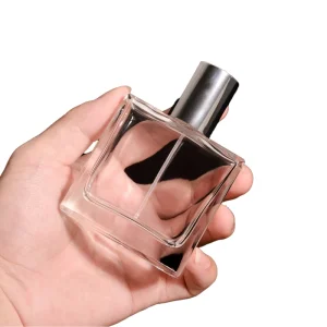 50 ml Perfume Bottle 100 ml square Transparent Glass Perfume Bottle Reusable Spray Perfume Atomizer Bottle
