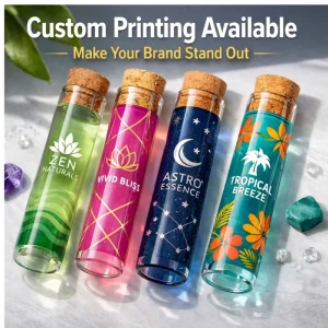 50 ml Small Glass Tube Vials with Cork Tops