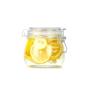 500 ml Clear Wide Mouth Glass Storage Jars 16 oz 32 oz Canning Mason Jar with Airtight Clip-Top Lid