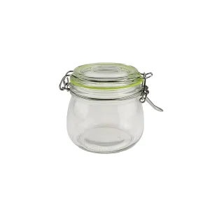 500 ml Round Clear Glass Canning Jars with Clip Lids for Food and Condiments