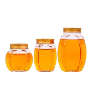 500g and 1000g Glass Honey Jars with Gold Lids