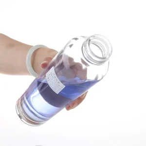500ml 1 Liter Round Flint Glass Water Bottle with Screw Cap