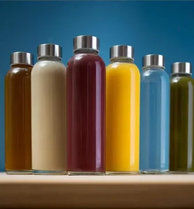 500ml 16 oz Glass Water Bottles with Stainless Steel Lids and Loop BPA Free Airtight Leak Resistant