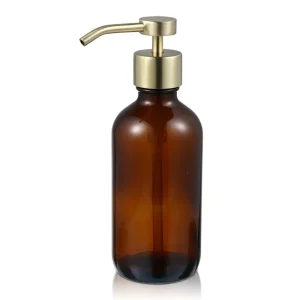 500ml 16oz Glass Soap Pump Bottle with Ceramic Hang Tag