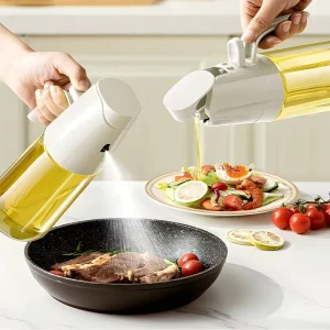 500ml 17oz 2-in-1 Silicone Oil Mister and Glass Spray Dispenser for Oil and Vinegar