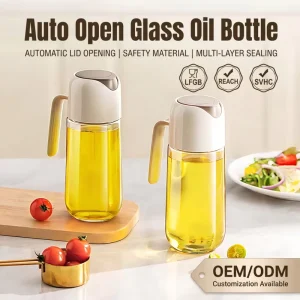 500ml 17oz Leakproof Glass Olive Oil Dispenser Bottle With Cover