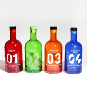 500ml 700ml 750ml 1 Liter Transparent Round Glass Bottles for Juice Milk Water Liqueur Wine Olive Oil Vodka Whisky Gin and Tequila