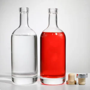 500ml 700ml 750ml Clear Cylinder Round Liquor Wine Bottles for Gin and Spirits