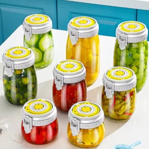 500ml 750ml 1000ml 1500ml 2000ml Airtight Glass Jars With Rubber Gasket and Clip Top for Spices, Cereal, Coffee, Sugar, and Beans