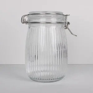 500ml 750ml 1000ml Glass Storage Jar with Airtight Clamp Lid for Pickles