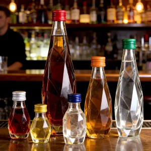 500ml 750ml Clear Diamond Shape Crystal Glass Wine Bottle for Whisky Vodka and Tequila with Screw Cap