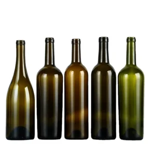500ml 750ml Dark Green Glass Red Wine Vodka Bottle