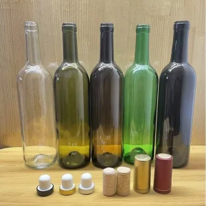 500ml 750ml Red Dark Green Champagne Packaging Electroplated Display Empty Wine Glass Bottles