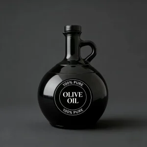 500ml 750ml Round Dark Glass Olive Oil Bottle With Handle Pitcher Shape Edible Oil Storage Jar