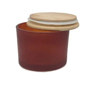 500ml Amber Frosted Glass Candle Jar