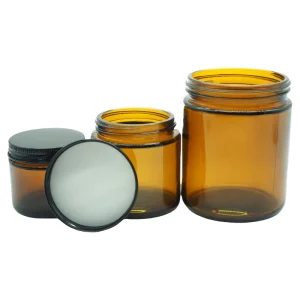 500ml Amber Glass Candle and Cosmetic Jar with Screw Cap and Screen Printing