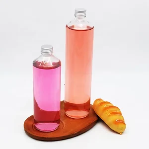 500ml Clear Glass Beverage and Mineral Water Bottle with Metal Lid