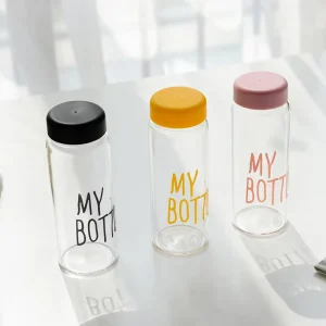 500ml Custom Plastic and Glass Classic Water Bottle for Sports and Travel with Logo Printing