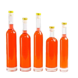 500ml Cylinder Glass Bottles Matte Finish for Whisky Vodka Wine Liquor Empty Bottles with Cork