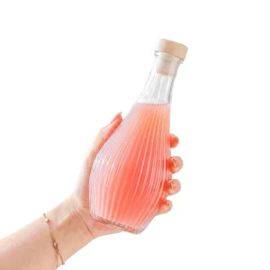 500ml Empty Glass Beverage Bottle Custom Transparent Glass Bottle for Juice and Wine