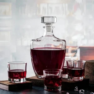 500ml Flat Shape Whisky Liquor Glass Bottle with Small Mouth, Short Neck, and Thick Bottom