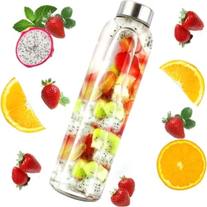 500ml Glass Tumbler Water Bottle with Custom Logo for Juice and Fruit Tea