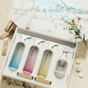 500ml Gradient Color Glass Trigger Sprayer Bottles Household Cleaning Room Spray Fragrance Set 3-Piece Box