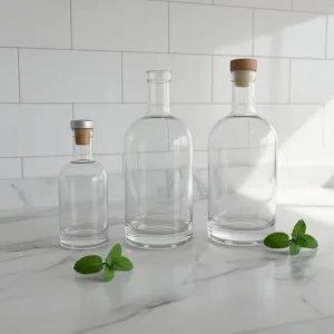 500ml High-Transparency Flint Glass Spirit Liquor Bottle with Cork for Whiskey Vodka Tequila Brandy and Gin