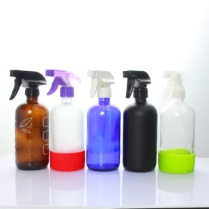 500ml Refillable Amber Glass Spray Bottle Essential Oil Glass Bottle With Black Trigger Spray Top