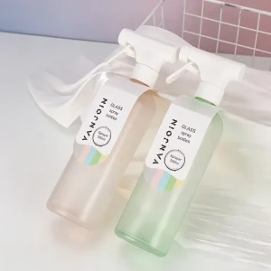 500ml Round Glass Spray Bottle with Sprayer, Refillable, for Household Cleaner