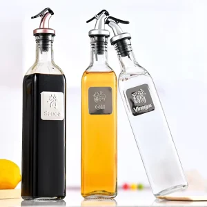 500ml Soy Sauce and Vinegar Dispenser Glass Bottle for Cooking and Olive Oil